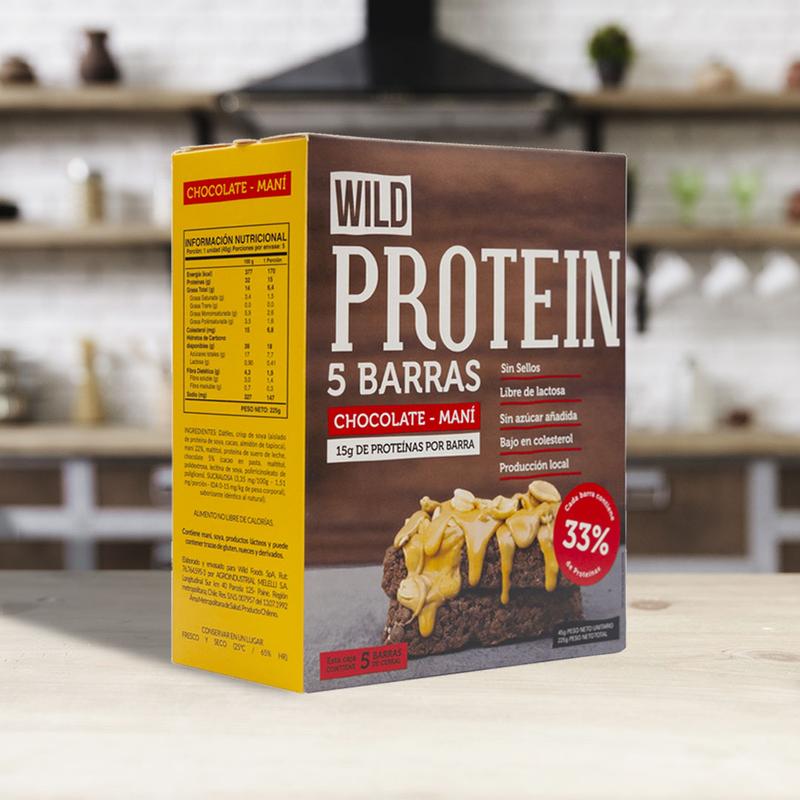 Wild Protein caja 5 unidades sabor Chocolate Maní
