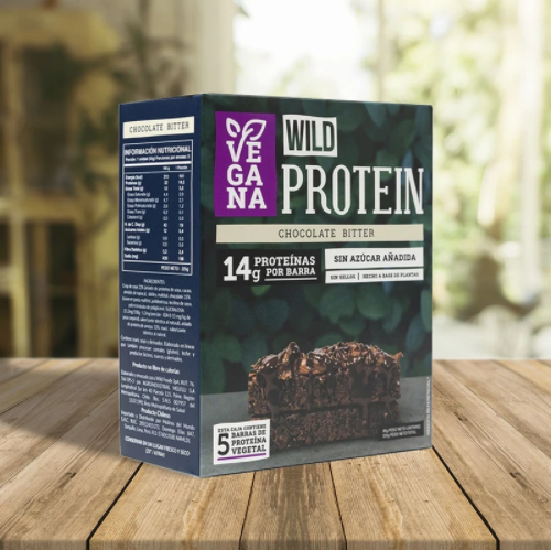 Wild Protein caja 5 unidades sabor Chocolate Bitter Vegana
